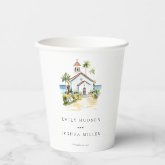 Catholic Church Tropical Wedding Pappbecher