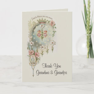 Catholic First Holy Communion RosaryThank You Dankeskarte