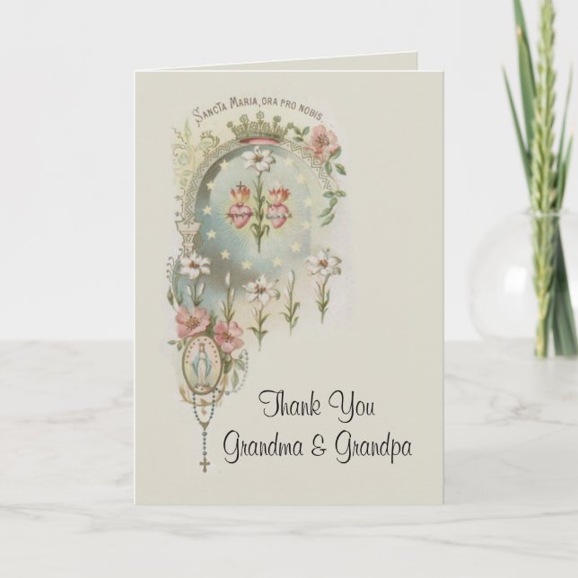 Catholic First Holy Communion RosaryThank You Dankeskarte (Vorderseite)