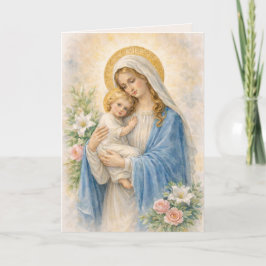 Catholic Mary and Jesus Religious Birthday Card Karte