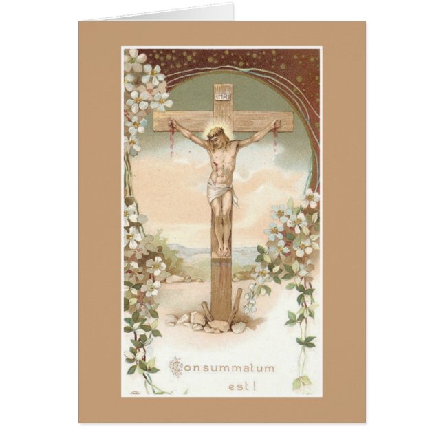Catholic Mass Offering Card mit Crucifix (Vorne)