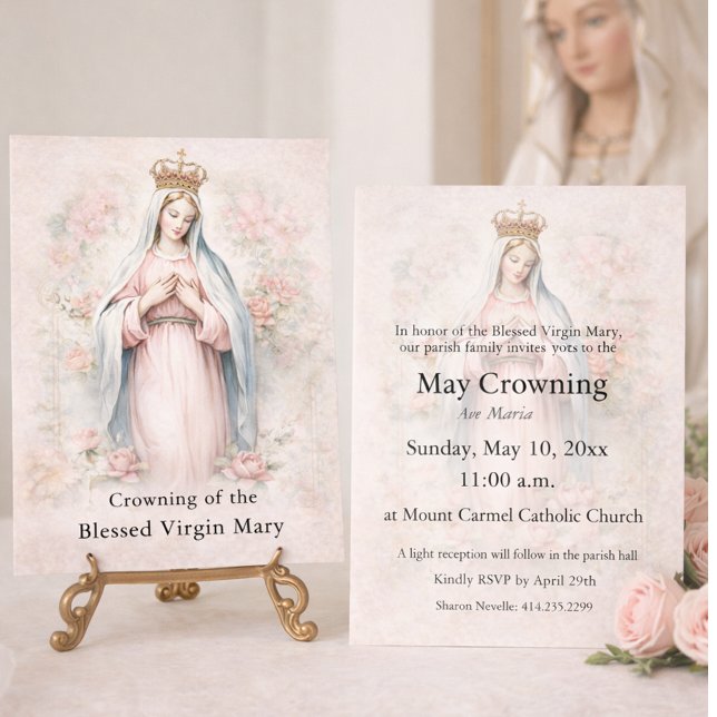 Catholic May Crowning Invitation Blessed Mary (Créateur téléchargé)