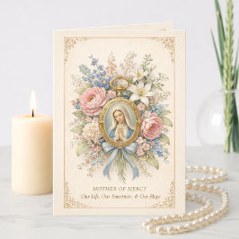 Catholic Mother of Mercy Marian Prayer Karte