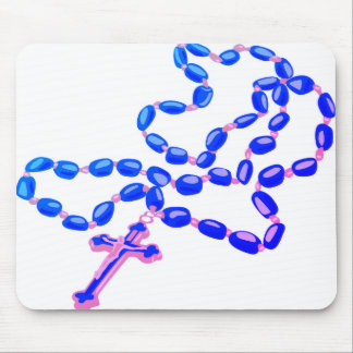 Catholic Mouse Pad White with Beautiful Rosary Mousepad