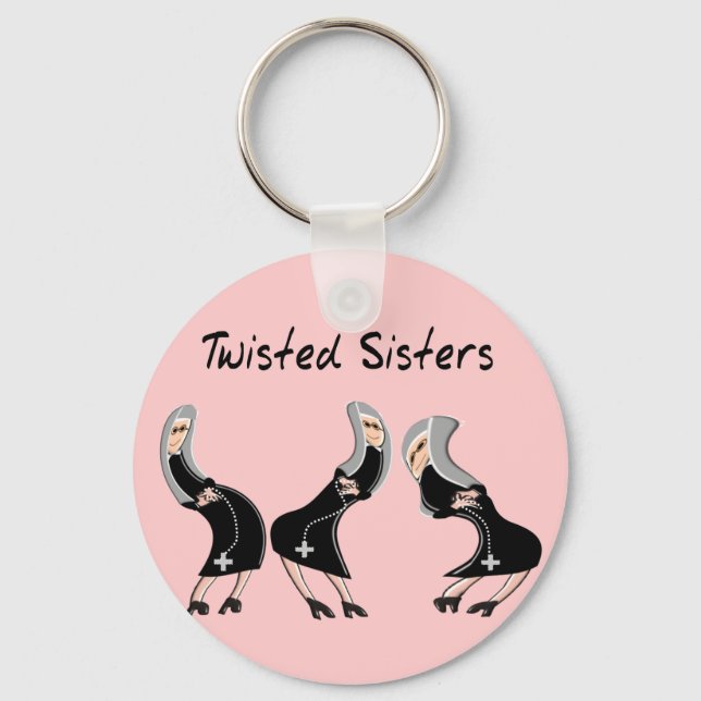 Catholic Nun Gifts "Twisted Sisters" Design Schlüsselanhänger (Vorderseite)