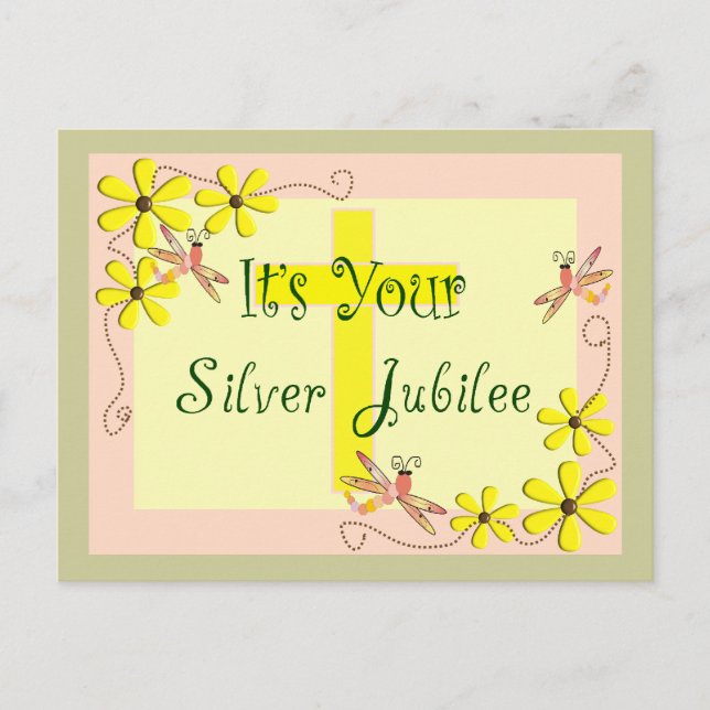 Catholic Nun Silver Jubilee Cards, Tasse, Tragetas Postkarte (Vorderseite)