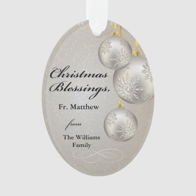 Catholic Priest Christmas Elegant Hanging Ornament (Vorderseite)