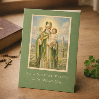 Catholic Priest St. Patrick's Day Jesus  Karte