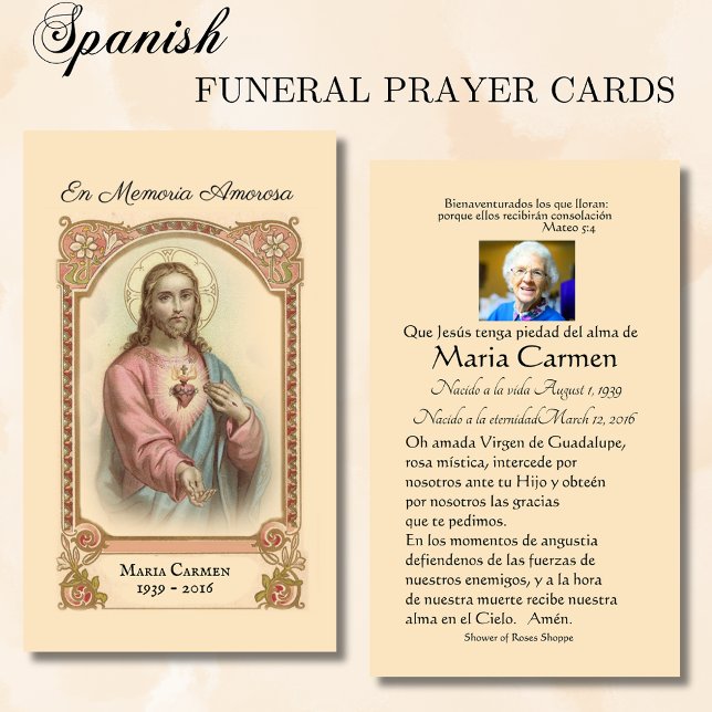 Catholic Spanish Jesu Funeral Memorial Holy Card (Von Creator hochgeladen)