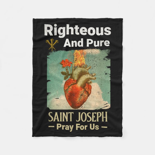 Catholic St. Joseph, Patron Saint Of Fathers, Pray Fleecedecke (Vorderseite)