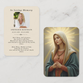 Catholic Virgin Mary Memorial Ivory Prayer Card Visitenkarte