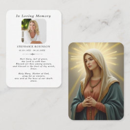 Catholic Virgin Mary Religious Funeral Prayer Card Visitenkarte
