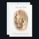 Catholic Wedding Elegant Save the Date<br><div class="desc">Featuring a beautiful vintage traditional Catholic "Save the Date" Postcard with a beautiful image of the betrothal of Mary and Joseph. A scripture quote is included on the front.  Text and design can be modified. We offer coordinating wedding invitations,  rsvp,  favors,  etc.,   also.</div>