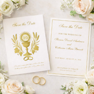 Catholic Wedding Elegant Save the Date