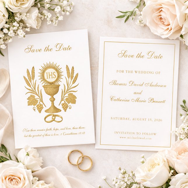 Catholic Wedding Elegant Save the Date (Créateur téléchargé)