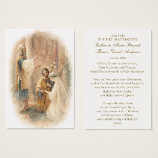 Catholic Wedding Prayer Card Betrothal