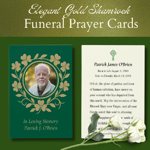 Catholique de prière funéraire Shamrocks irlandais