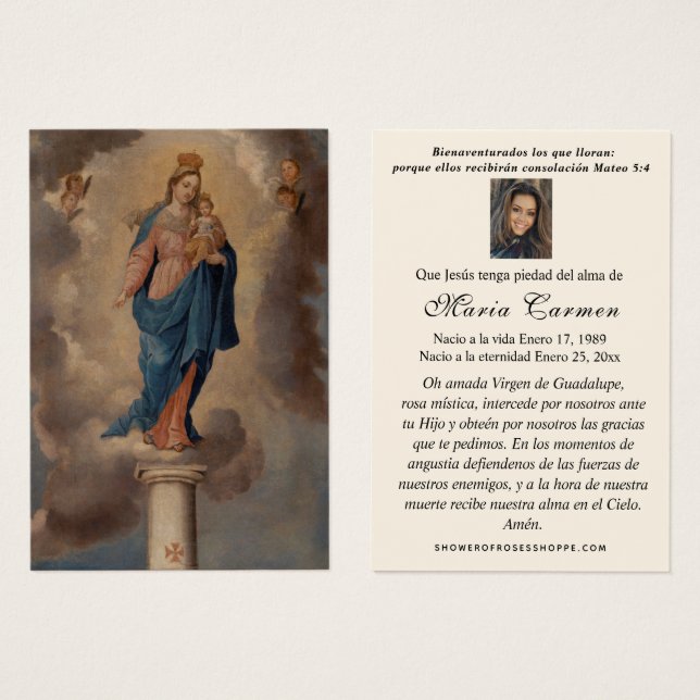 Catholique de prière Porto Rico Carte Sainte (Devant & derrière)