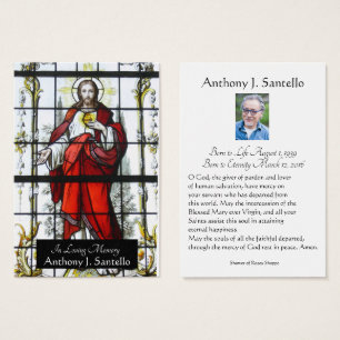 Catholique Funérailles Jésus Prière Carte Sainte
