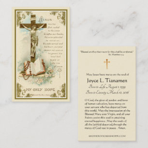 Catholique Funéraire Crucifix Carte Sainte