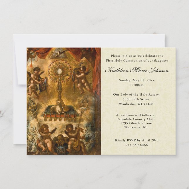 Catholique Jésus Première communion Invitations (Devant)