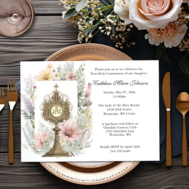 Catholique Jésus Première communion Invitations (Créateur téléchargé)