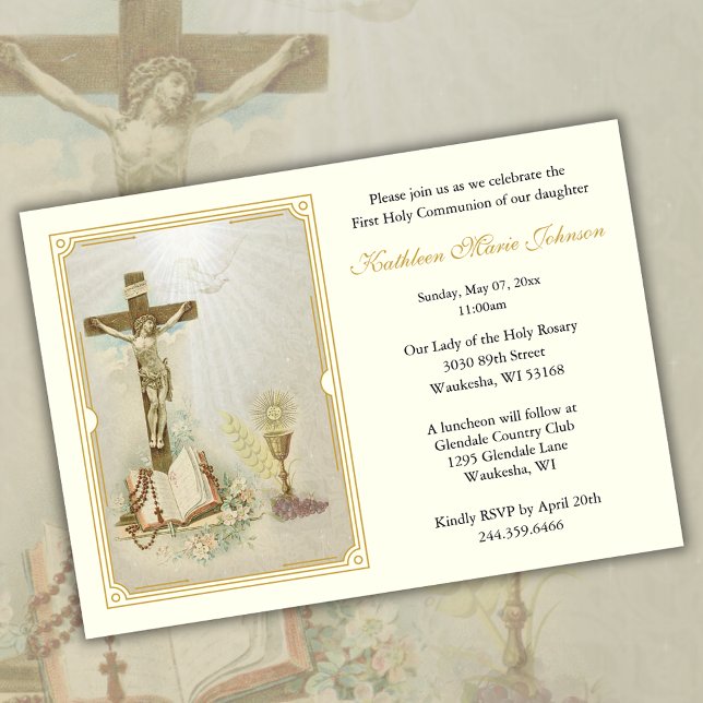 Catholique Jésus Première communion Invitations (Créateur téléchargé)