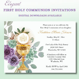 Catholique Jésus Première communion Invitations fl