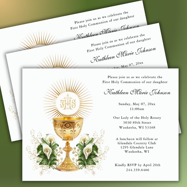 Catholique Jésus Première communion Invitations fl (Créateur téléchargé)