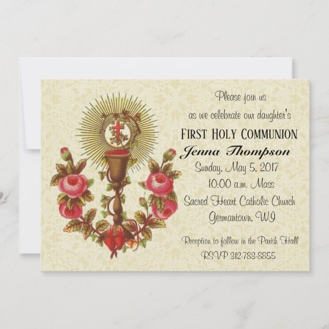 Catholique Jésus Première communion Invitations Vi (Devant)