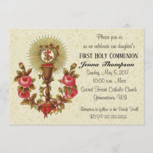 Catholique Jésus Première communion Invitations Vi