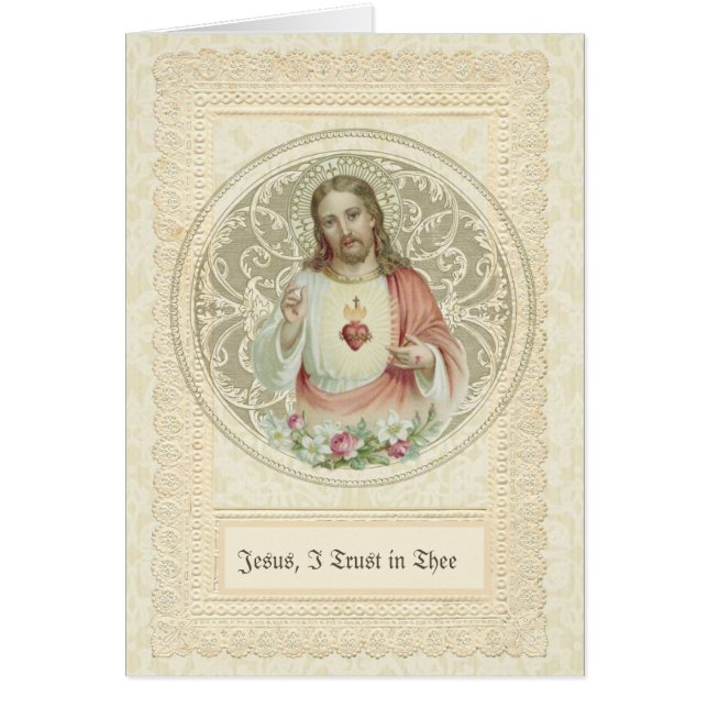 Catholique Jésus Religieux Sacré Coeur Prière (Devant)