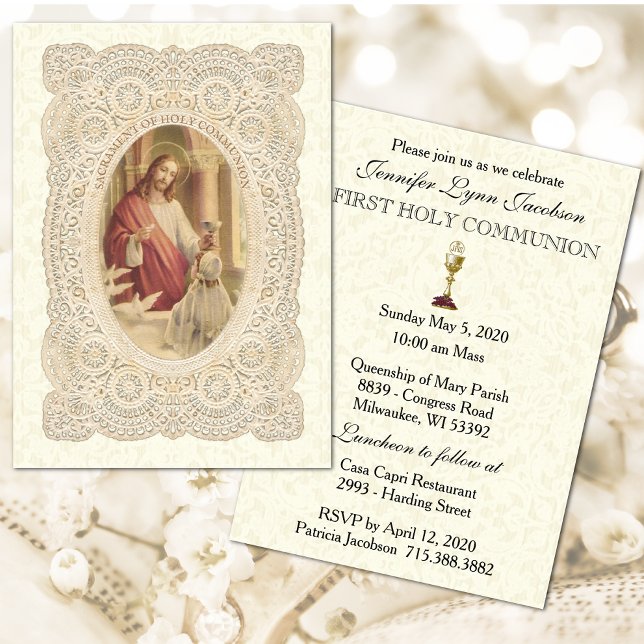 Catholique Première Communion Invitation (Créateur téléchargé)