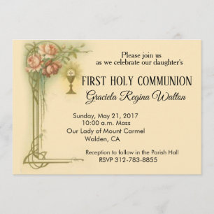 Catholique Première Sainte Communion Invitations C
