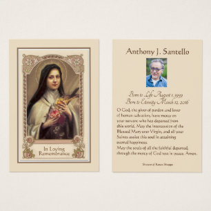Catholique Therese Funeral Memorial Prière Carte S