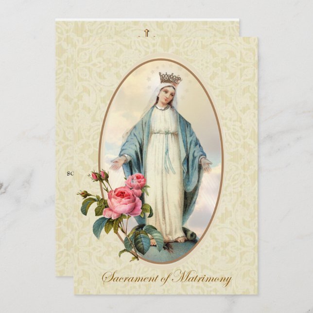 Catholique traditionnelle Faire-part de mariage nu (Devant / Derrière)