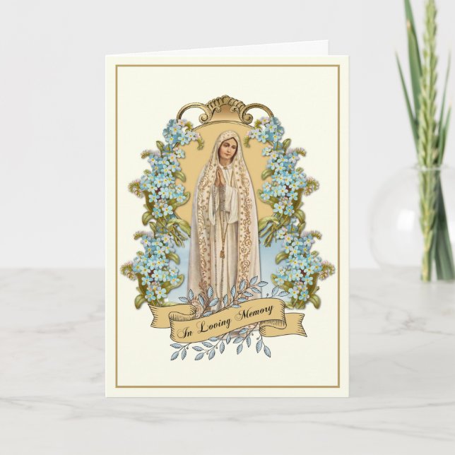 Catholique Vierge Marie Funérailles Carte de prièr (Devant)