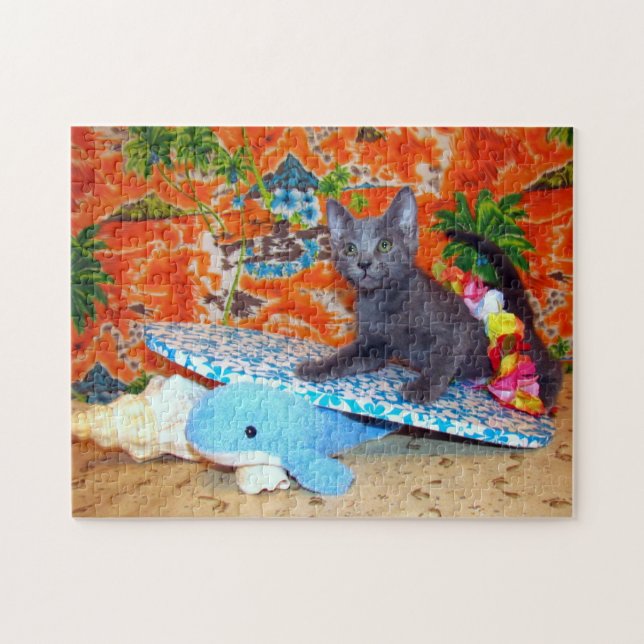 Catianas hawaiianischer Urlaub - Surfer- Katzenpuz (Horizontal)