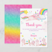 Caticorn Anniversaire Carte de remerciements perso