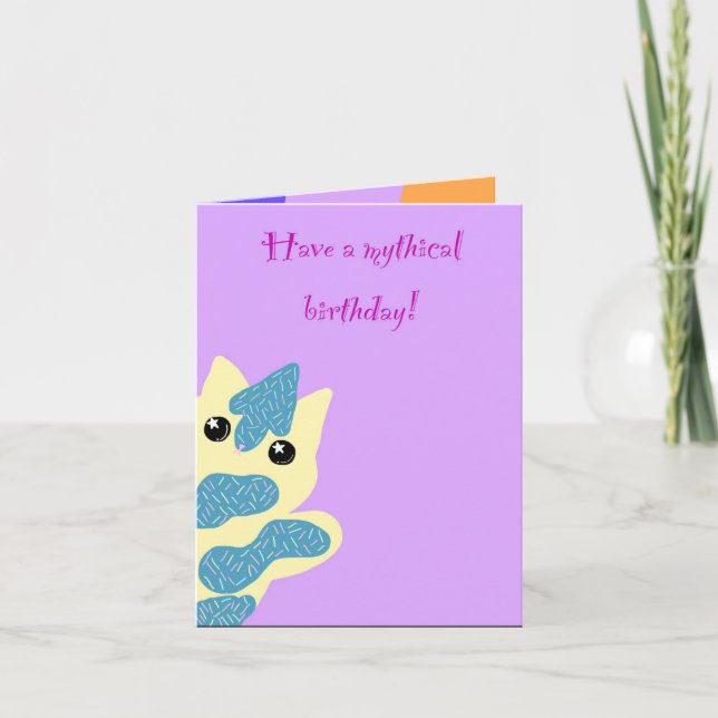 Caticorn Birthday card Karte (Vorderseite)