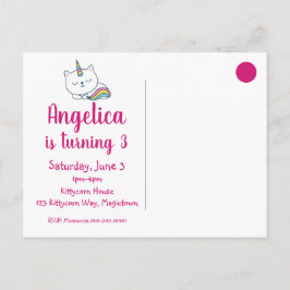 Caticorn | Einladung auf Postkarte | weiß