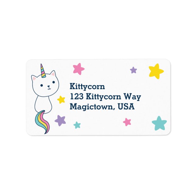 Caticorn | Etikett | weiß Adressaufkleber (Vorne)