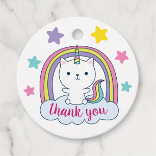Caticorn   Gefälligkeitstags   weiß Geschenkanhänger