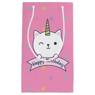 Caticorn   Geschenktasche   Rosa Kleine Geschenktüte