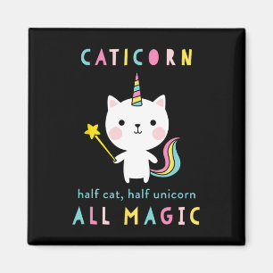Caticorn-Halbkatze-Einhorn-Shirt Süße Mädchen Meow Magnet