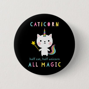 Caticorn Half Cat Unicorn Shirt Niedlich Girls Meo Button