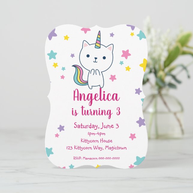 Caticorn | Invitation | Plat (Debout devant)
