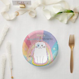 Caticorn Katze Miauw-Geburtstagskind Papier-Schale Pappteller