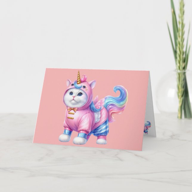 Caticorn (Katzeneinhorn) Leere Innenseite Dankeskarte (Vorderseite)