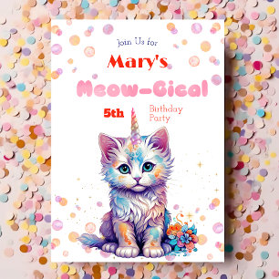 Caticorn Meow Gical Birthday Einladung